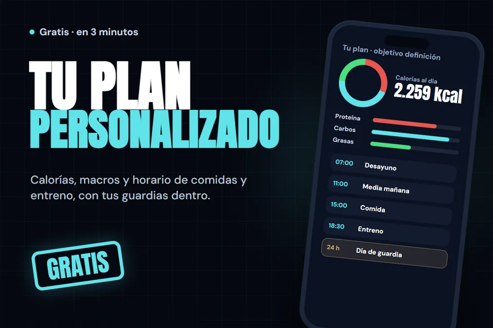 Tu plan personalizado: calorías, macros y horario con el día de guardia